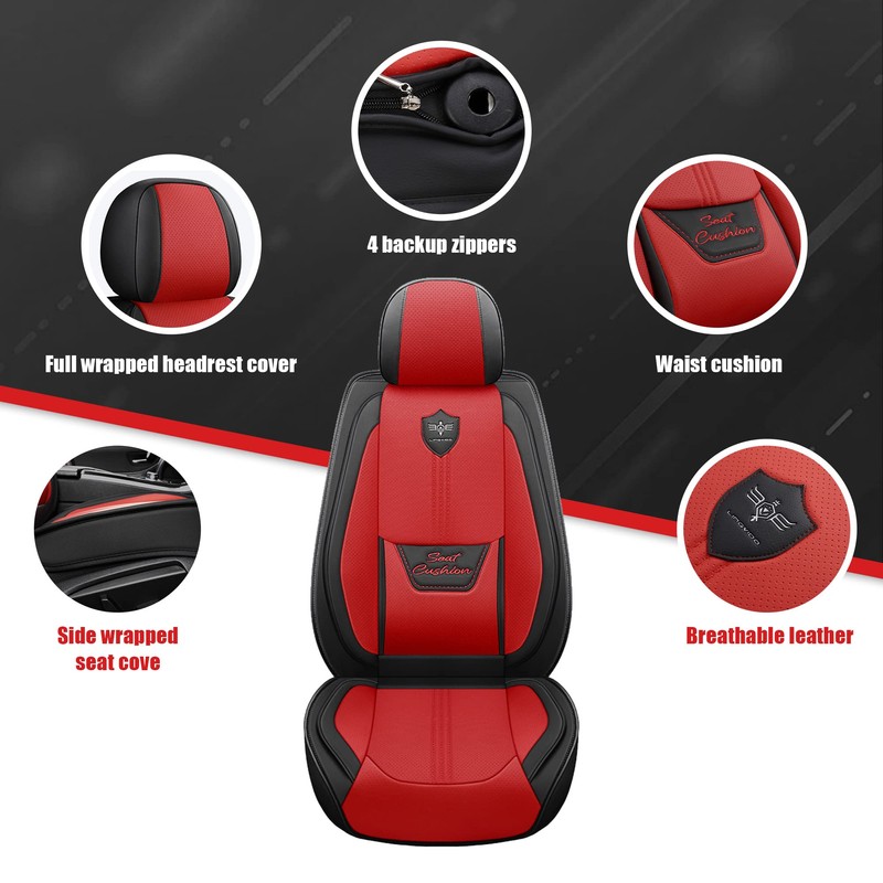 LINGVIDO Leather Car Seat Covers, Breathable Automotive Cover Cushion Accessories