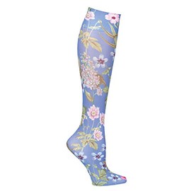 Celeste Stein Women's Moderate Compression Knee High Stockings - Blue Morona