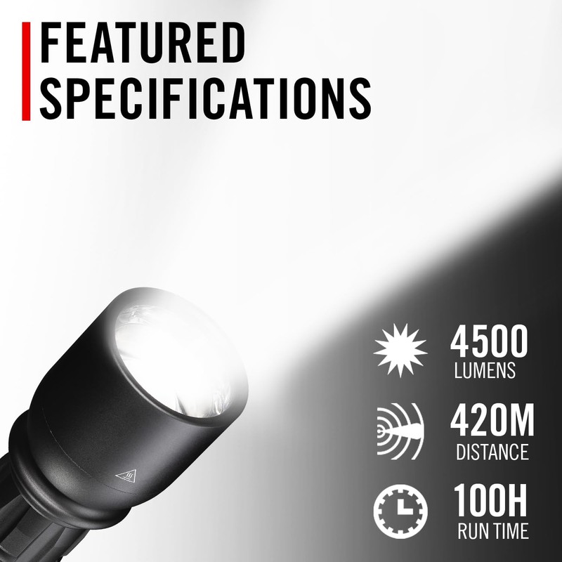 Coast XP14R 4500 Lumen USB-C Rechargeable LED Flashlight with Slide