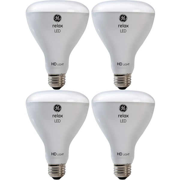 GE Lighting Relax LED Indoor Floodlight Bulb, 8 Watts (65 Watt Equivalent) Soft White HD Light, Medium Base, Dimmable (4 Pack)
