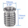 HITHUT Stainless Steel 1/4"-20 Female to 3/8"-16 Male Convert Screw