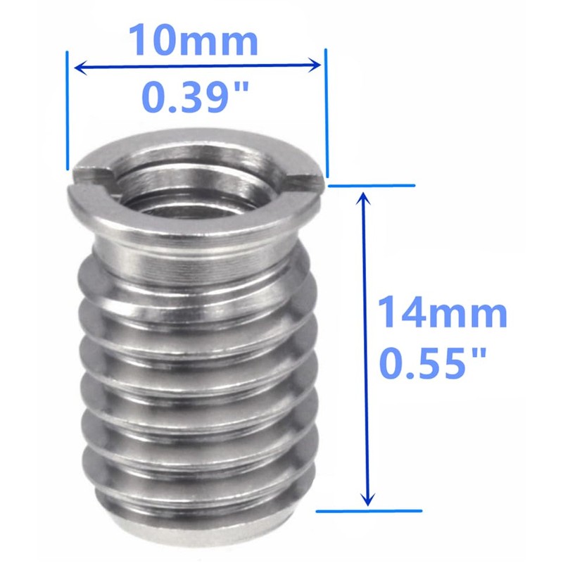 HITHUT Stainless Steel 1/4"-20 Female to 3/8"-16 Male Convert Screw