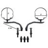 SMT-Skull Flame Black Side Mirrors Compatible With Harley Road King