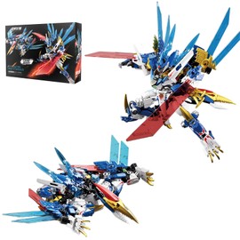 KIBVE Deformation Dinosaur Mech Building Blocks Set T-Rex Triceratops Pterosaur Construction Toy Transformable Movable Joints Creative Collectible Model Kit for Kids 8+ (Pterosaur, 441PCS)
