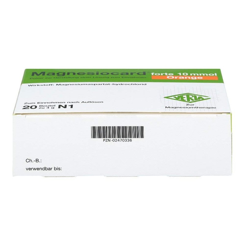 MAGNESIOCARD Forte 10 mmol Orange Plv.z.H.e.L.z.E. Pack of 20