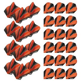 WINMAU Prism Alpha Design Extra Thick Dart Flights - 10 sets per pack (30 dart flights in total) (Black & Orange)
