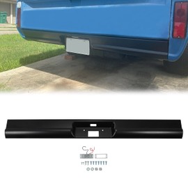 KUAFU Steel Rear Roll Pan Bumper W/License Light Compatible With 1967-1972 Chevy C10 Pickup Fleetside