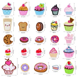 NIDHFG 25 Pieces Of Food Themed Cloth Patches, Cartoon Embroidered Cloth Patches, Cute Cloth Patches, Clothing Decoration Subsidies, And Clothing Repair Patches.