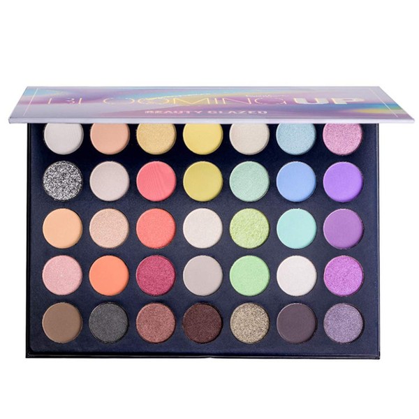 Beauty Glazed Blooming UP Professional Colourful Eyeshadow Makeup 35 Bright Colourful Matte Eyeshadow Shimmering Silky Powder Durable Pigments Pressed Glitter Eyeshadow Palette