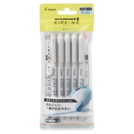 PILOT KIRE-NA Highlighter Set, Pastel 5 Colors, Chisel and Fine Tip, Quick-Dry Pigment Ink, SKIW-1-5C2
