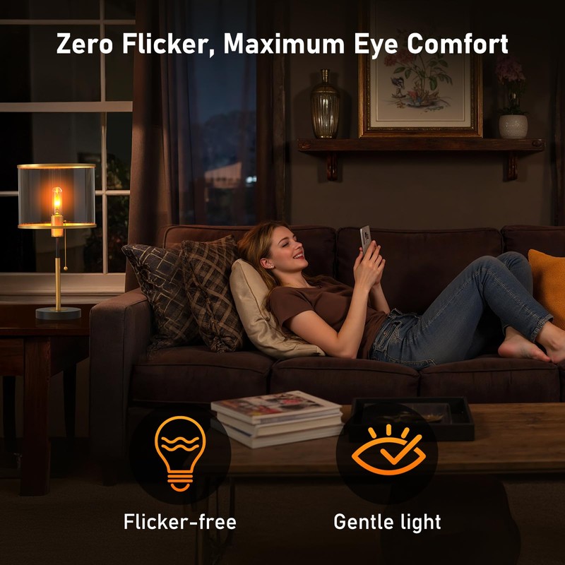 Hompavo LED Flame Bulbs (4 Pack) - 3W Flickering Fire