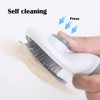 Pet Grooming Brush with Ergonomic Handle, Self-Cleaning Slicker Brush, White