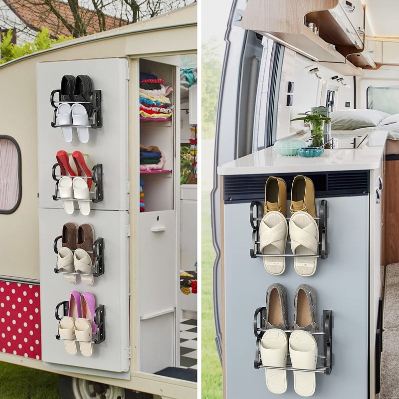 DEYILIAN Wall Mounted Shoes Rack 4 Pack, Hanging Shoe Organizer,