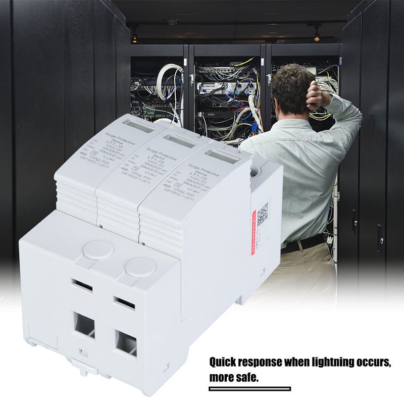 LT1-20 Surge Protector, 3P 1000VDC 20KA, 35mm DIN Rail Mount