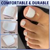 Bellelfin Press on Toenails for Women Glossy White Toenails Press