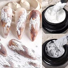 Vonrui 3D Acrylic Engraved Drawing Nail Gel Polish 3D Plaster Effect Gypsum Glue DIY Manicure Gel No Need Top Coat Decoration （6 Colors）