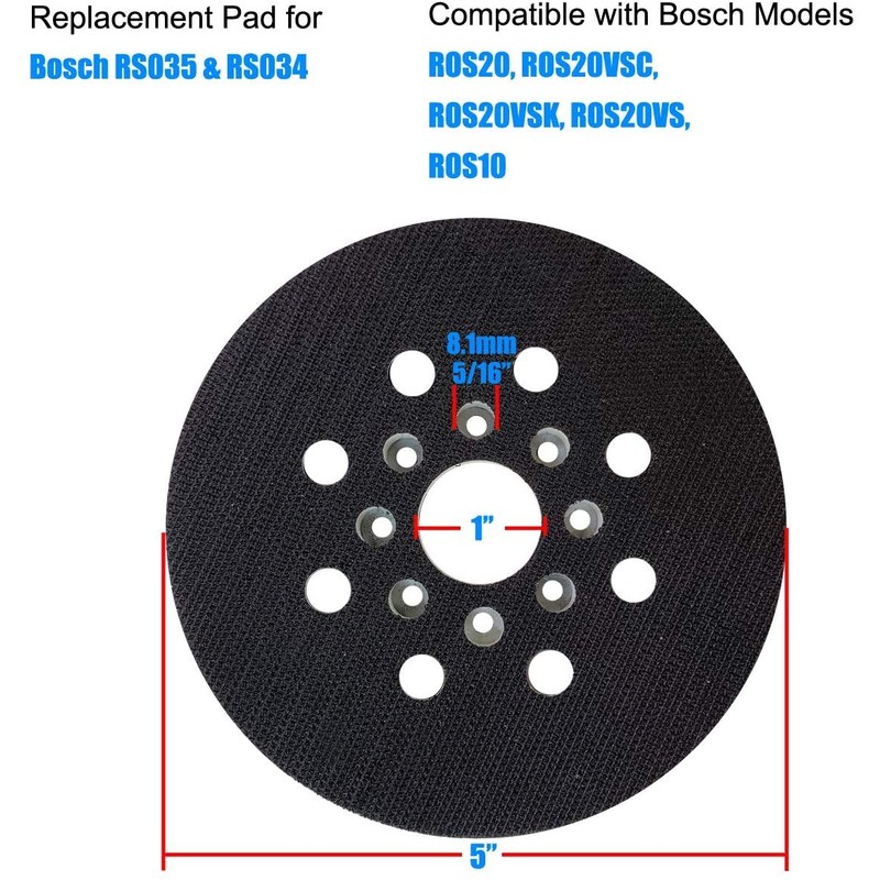 5 Inch Hook&Loop Replacement Sander Backing Pad for Bosch RS035