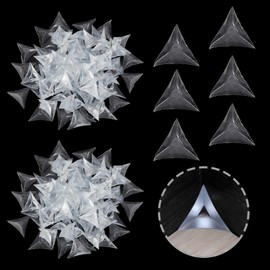 NICENEEDED 100 PCS Triangle Stair Dust Corner Guards, Transparent Anti-Dirty Clear Stair Inside Corner Dust Guard, Dust-Proof Decorative Stair Dust Corners for Steps Wall Drawer Wardrobe