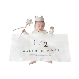 DFsucces Half Birthday Tapestry, Simple Decoration, Handmade, Half Birthday 1/2 Birthday Decoration, Stylish, Cute, Half Birthday, Anniversary, Happy Birthday Wall Hanging Tapestry (1/2)
