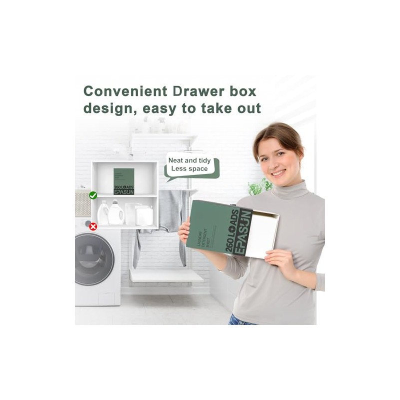 Laundry Detergent Sheets 260 Loads, Fresh Scent, Eco-Friendly Liquidless Soap