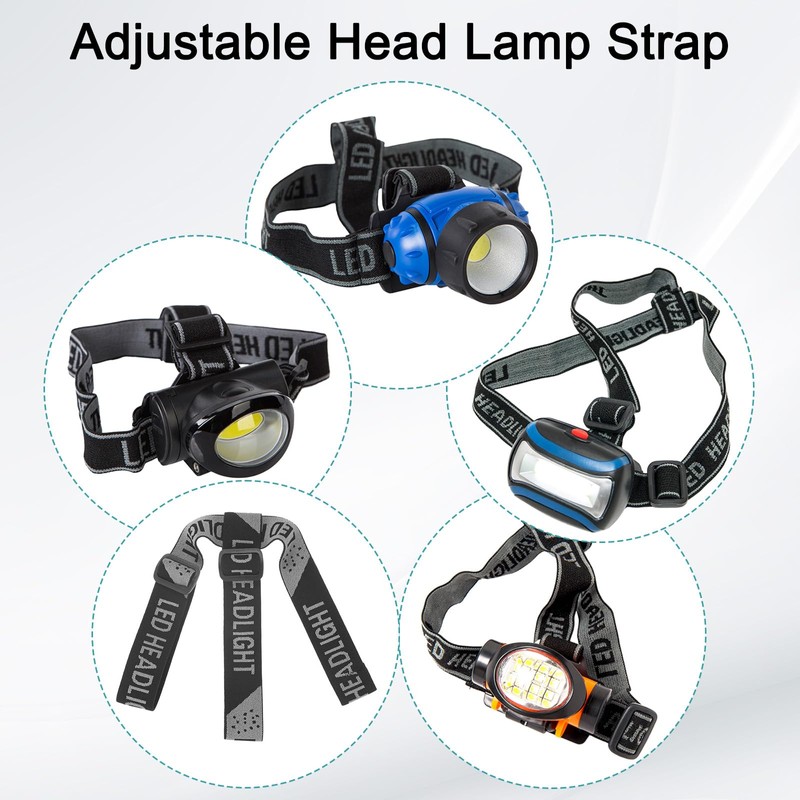 M METERXITY 3-Pack Headlamp Strap Replacement Headband, High Elastic Headlamp