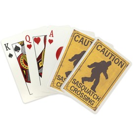 Lantern Press Sasquatch Crossing Sign (52 Playing Cards, Poker Size Card Deck with Jokers)