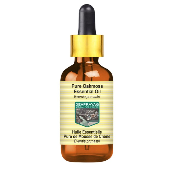 Devprayag Pure Oakmoss Essential Oil (Evernia prunastri) with Glass Dropper