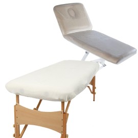 aztex ClassIc Fitted Massage Couch & Therapy Table Cover Bundle - Elasticated Beauty Bed Cover and Protective PVC Cover with Tie Tapes