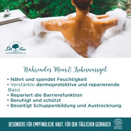 Dr. Tree Skin-nourishing and protective shower gel, suitable for sensitive or atopic skin, strengthens the microbiome, 99.7%, natural ingredients, coconut and white musk, 500 ml