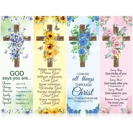 chiazllta 4Pcs Summer Flower Church Banners for Sanctuary Wall Floral Religious Hanging Backdrop Christian Bible Verse Banner Colorful Flowers Inspirational Porch Signs for Sunday School Decorations