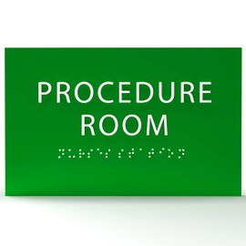 ADA CENTRAL SIGNS - 6" X4" Procedure Room Sign - Tactile Graphics Grade 2 Braille Text Emergency Sign| ADA Compliant Wall Mount Acrylic Medical Procedure Sign for Hospital, Medical Space, and Clinics