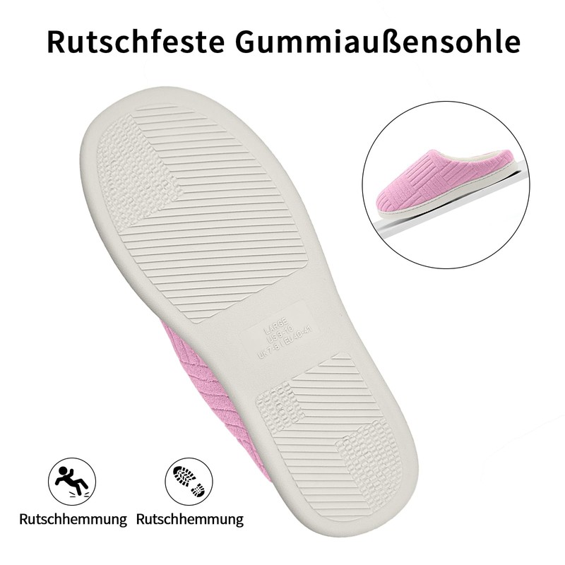 HIEYMSER Comfortable non-slip slippers made of memory cotton for women,