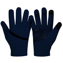 Sikma Waterproof cycling gloves Windproof Padded Softshell gloves Touchscreen Anti Slip Fleece Lined Midseason Winter Cycling Gloves Full Finger Breathable Bicycle. (Blue, XL)