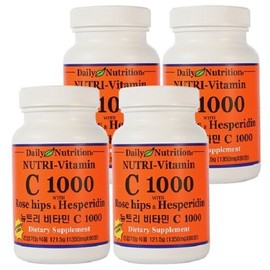 Daily Nutrition Nutri Vitamin C 1000 Rosehip Hesperidin Nutrient 90 tablets, 4 bottles, latest nutritional supplement for the whole family / 뉴트리 비타민C 1000 로즈힙 헤스페리딘 영양제 90정 4병 최신 온가족 영양제