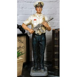 Ebros Gift Patriotic Modern Navy Sailor in Uniform Carrying A Rifle Figurine US Military Branch Unit Soldier Decor Memorial Commemorative Keepsake Sculpture