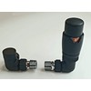 Greened House Kiev Black Designer Corner Thermostatic Radiator & Towel