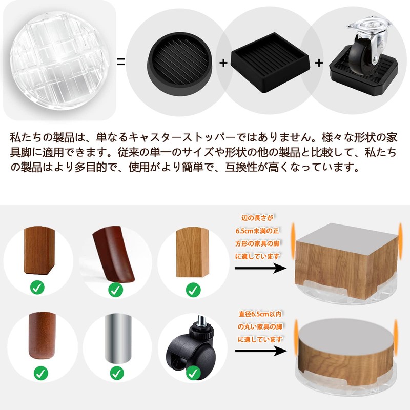 Caster Stopper Tatami Dent Prevention Sofa Anti-Slip Caster Protection Wheel