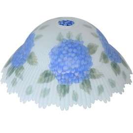 Bieye S10780 Hydrangea Flowers Hand-painted Glass Lampshade (Blue, 14Wx6.5H inches)