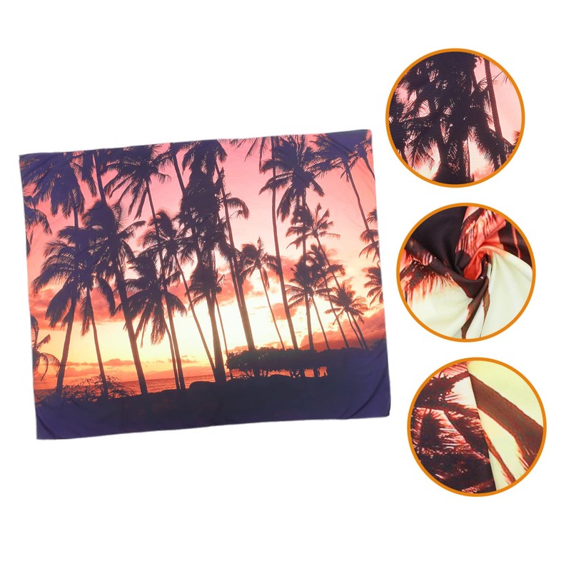 Operitacx 1Set Creative Summer Beach Tree Wall Tapestry Vibrant Hawaiian