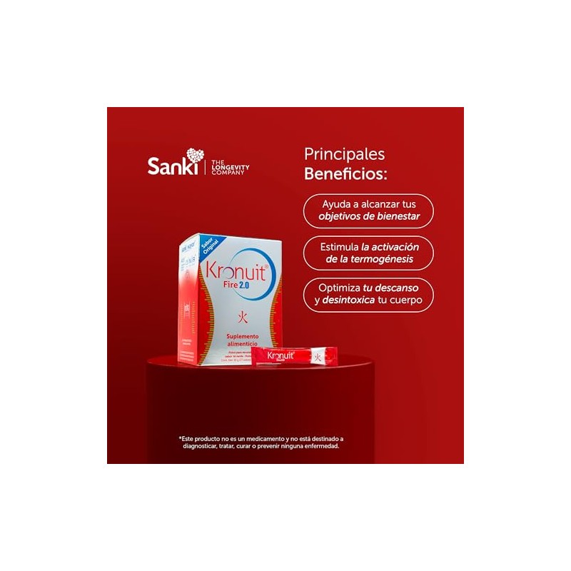 Kronuit Sanki Suplemento Alimenticio Postbióticos Romero Verde Termogénico Sobres Sabor