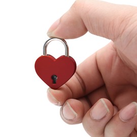 Jiozermi 4 Pcs Padlocks Key Lock with Key, Mini Love Heart Head Luggage Locks, Modern Fashion Style