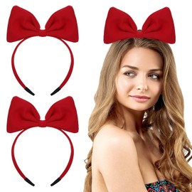 Bows Headbands Women's Red Bow Large Hair Headband Party Hair Band Bow Cosplay Hair Accessories Headband Christmas