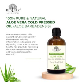 Devinez Aloe Vera Cold Pressed Oil (30ml) with Lotion Pump - 100% Natural, for Skin, Body, Hair, Massage and Aromatherapy