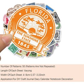 100pcs Vintage Stamp Stickers, Scrapbooking Journal Clear Diary Washi Sticker Supplies for DIY Craft, Diary, Calendar, Decoration