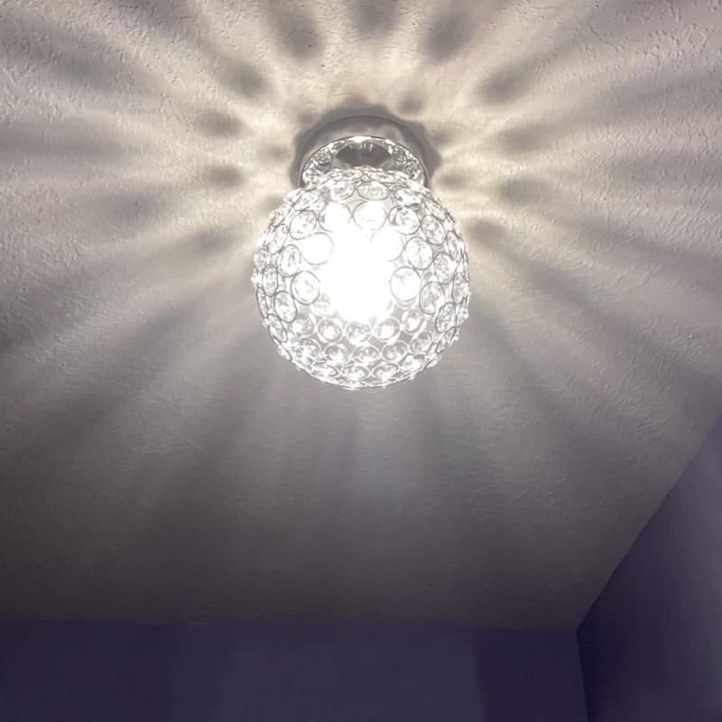 TISLYCO Small Chandelier for Hallway, Modern Semi Flush Mount Light