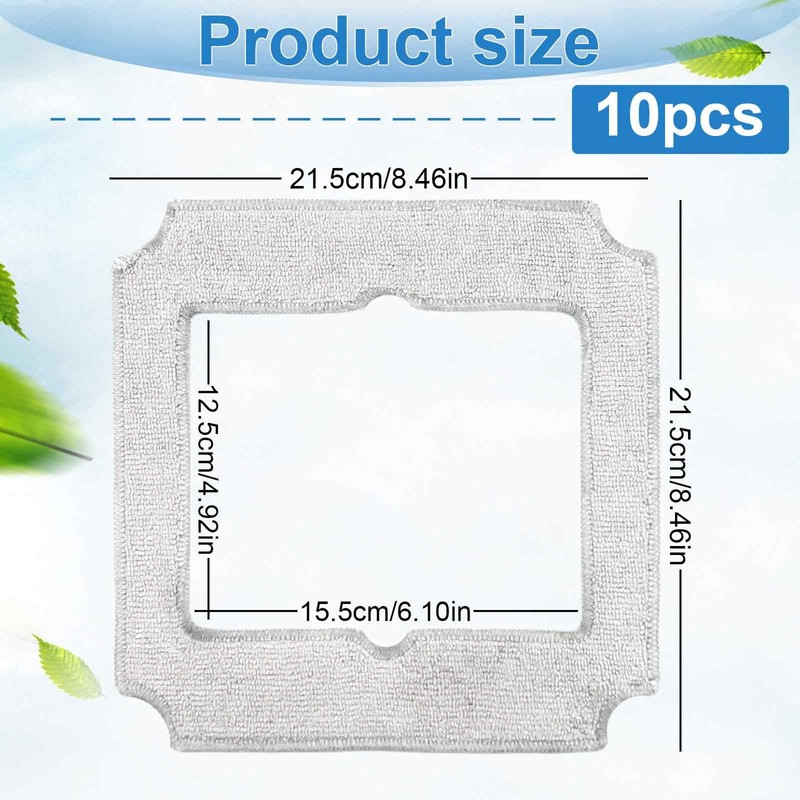 Pack of 10 Cleaning Cloths for Ecovacs Winbot Mini Family