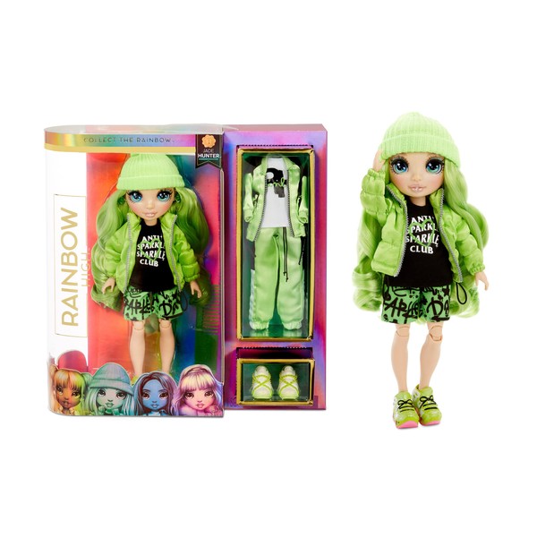 Rainbow Surprise Rainbow High Jade Hunter - Green Clothes Fashion Doll with 2 Complete Mix & Match Outfits and Accessories, Toys for Kids 4 to 15 Years Old