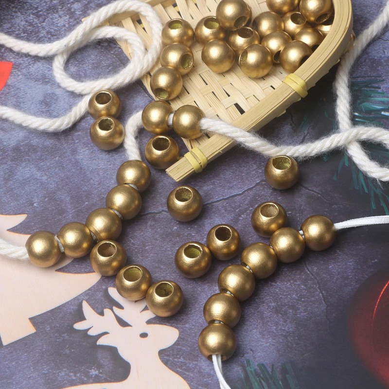 120 15mm Wood Beads - Hole 7mm for Macrame Projects,