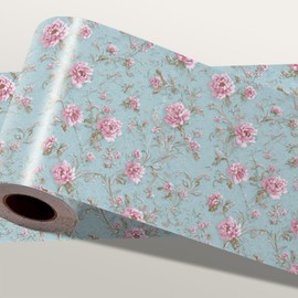 IOHEFY Pastel Blue Wallpaper Border 196x4 Inch Peel and Stick Wall Border Removable Vinyl Wall Trim Pink Polka Dot Pattern for Kitchen Bathroom Living Room Nursery Home Decor