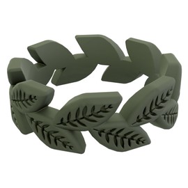 QALO Silicone Ring for Women, Sage Vine (Size 04) - Breathable & Durable Silicone Wedding Bands - Comfort Fit Silicone Wedding Rings - Rubber Engagement Rings for Her